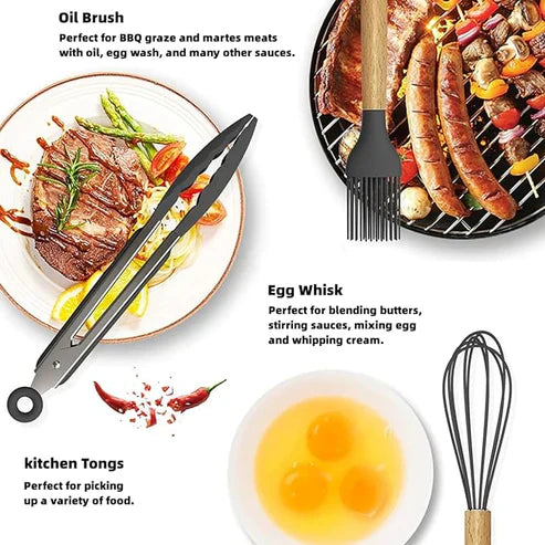 12 Pcs Cooking Utensils Set – Non-Stick Silicone Kitchen Tools