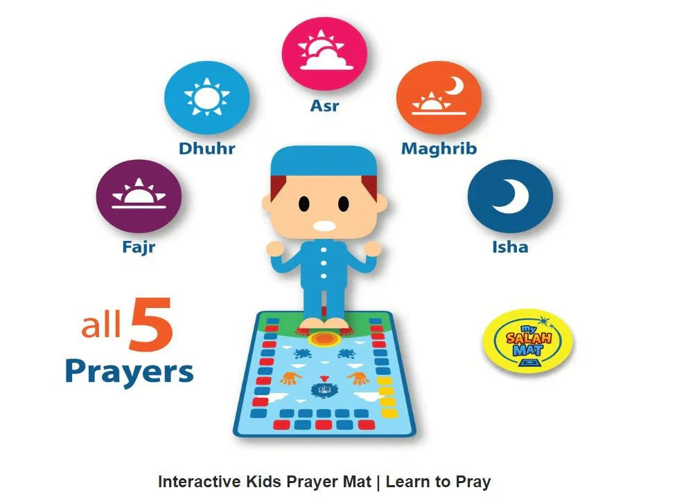 Kids Interactive Prayer Mat – Educational Islamic Learning Mat with Voice Guide