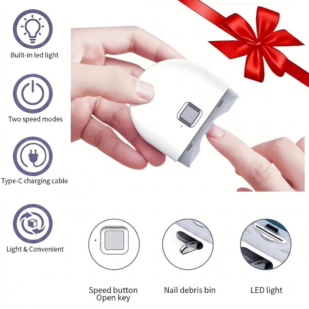 Automatic Electric Nail Clipper Pro – 2-in-1 Trimmer & Polisher I مقص أظافر كهربائي أوتوماتيكي برو – جهاز 2 في 1 لتقليم وتلميع الأظافر