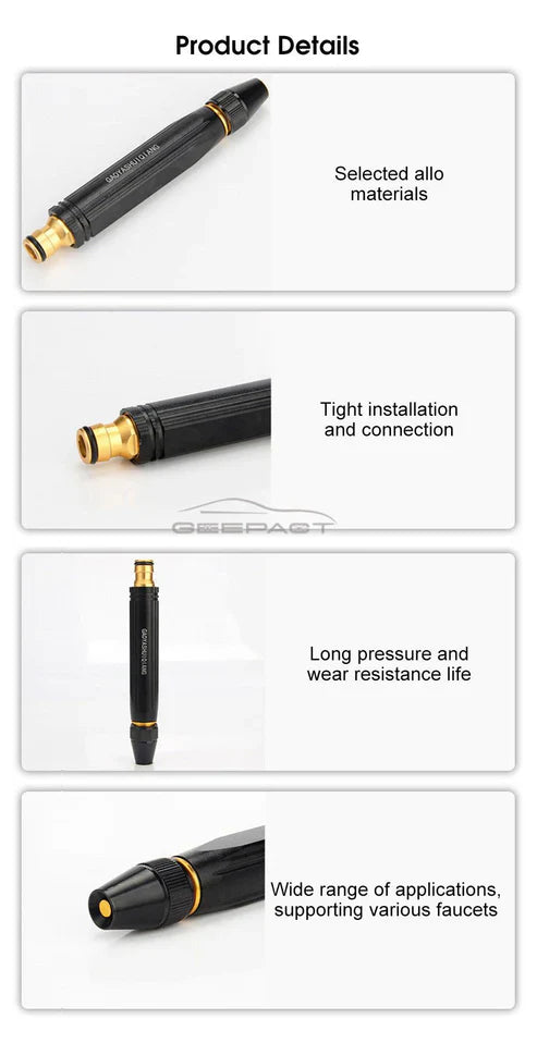 Portable Water Hose Nozzle – Adjustable High-Pressure Garden Sprayer
