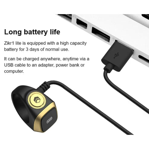 Smart Zikr Ring – Digital Tasbeeh Counter with OLED Display for Prayer